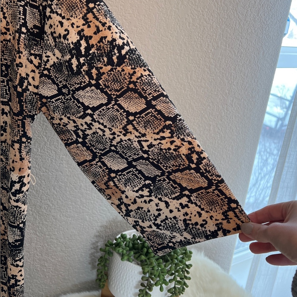 ZARA | 💎 Rare 💎 Snakeskin Animal Pattern Print Midi Dress Women’s Small - Picture 3 of 8